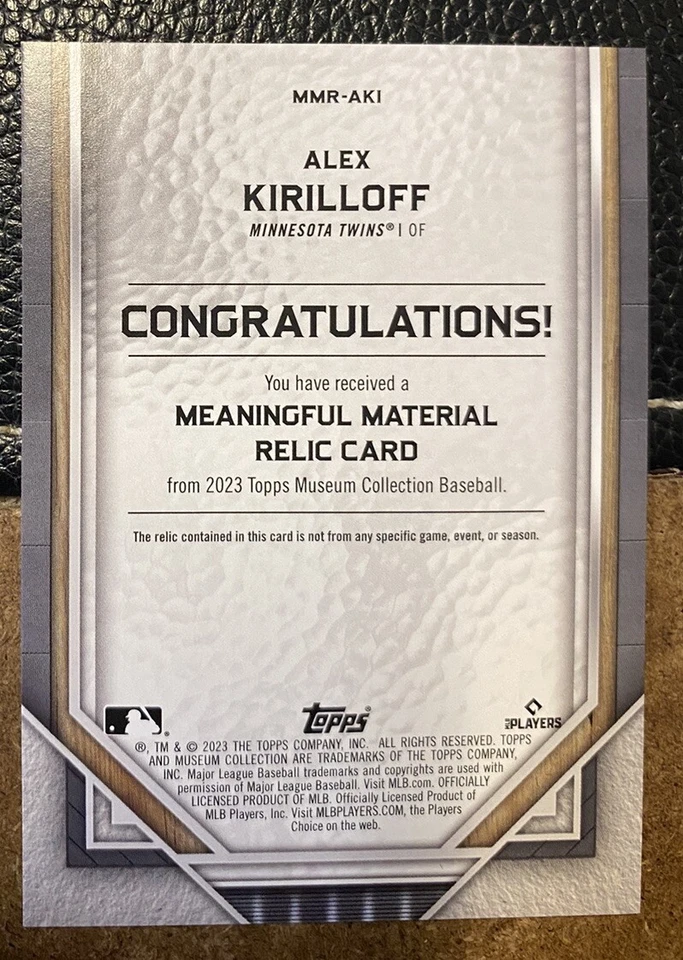 2023 Topps Museum Collection Baseball Alex Kirilloff Patch /50 SSP - Image 2 of 2
