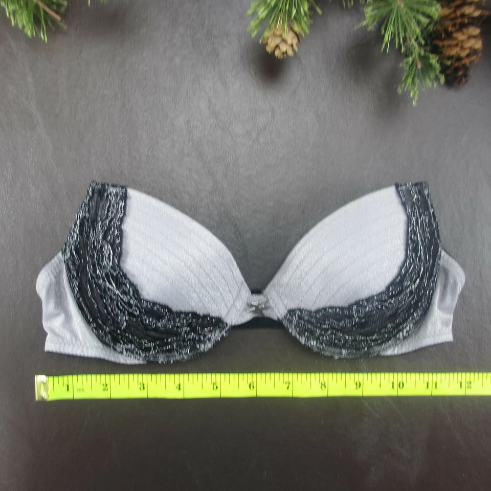 Sujetador Frederick's 32B Gris Sin Tirantes Acolchado Push-Up Con Aros Cierre Ajustable Foto 2 de 4