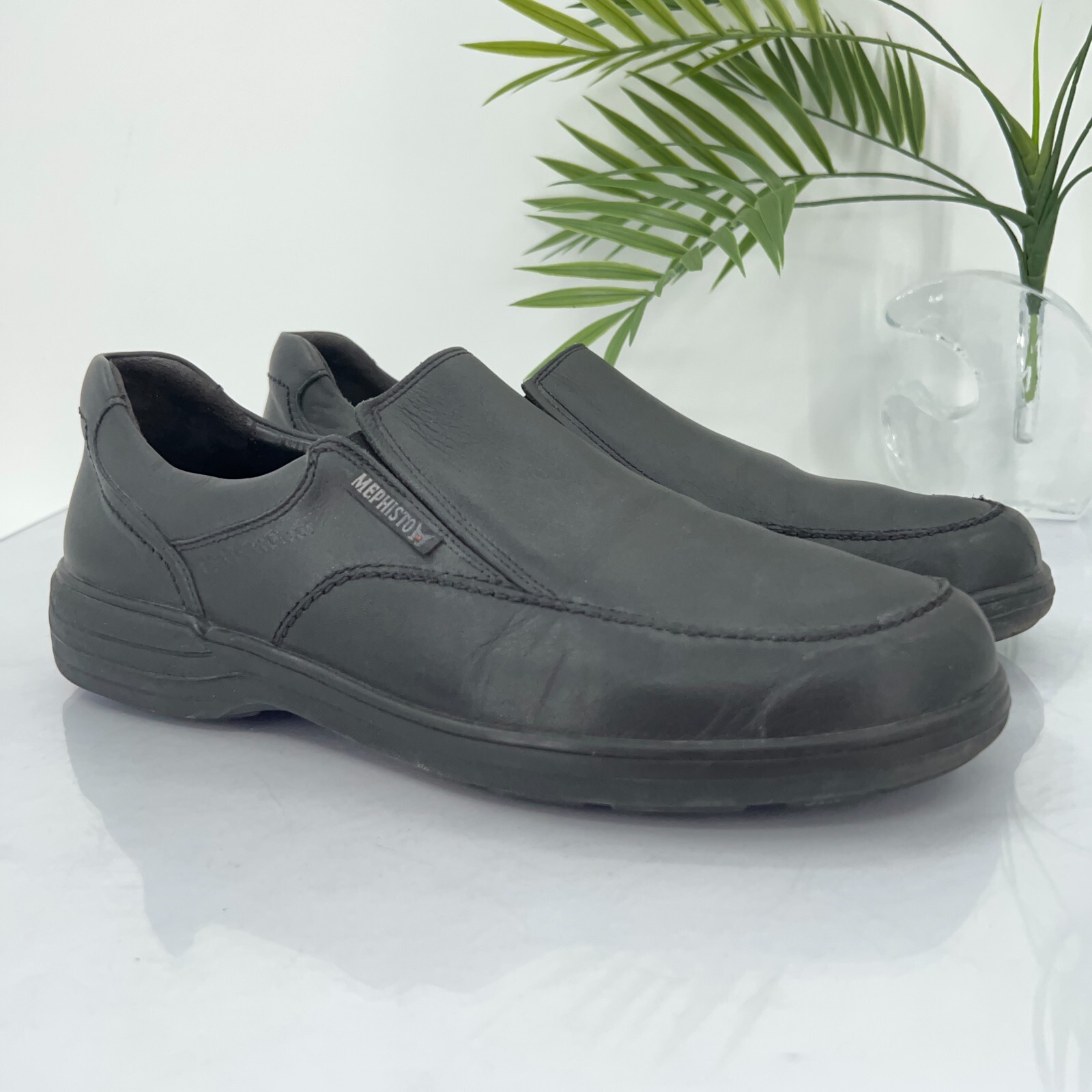 SAOLA Mocassino uomo Mephisto Davy slip on taglia 10 comodo lusso suola pelle nera