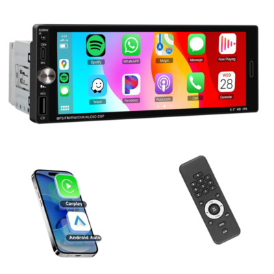 Autoradio 1Din 6.9' Touchscreen Wireless Apple CarPlay Bluetooth USB FM Radio