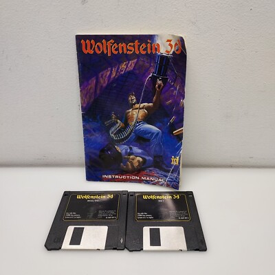WOLFENSTEIN 3D APPLE MAC VTG MACPLAY  GAME 3.5'' FLOPPY SET & ORIGINAL MANUAL