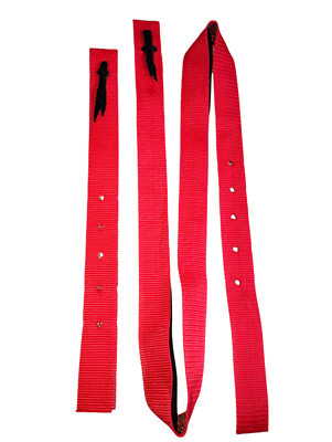 Western Pferdesattel schweres Nylon 6 Fuß Bindegurt + Off Billet schwarz, rot...