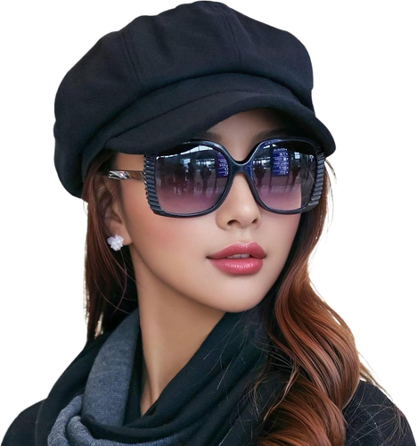 Newsboy Cap for Women,Fashion Ivy Cabbie Hats Bakerboy Style Peaked Visor Berets
