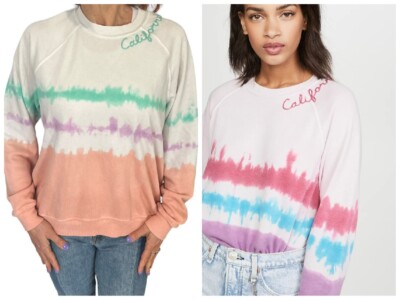 I Stole My Boyfriend's Shirt Embroidered  'California' Tie Dye Sweatshirt XS S