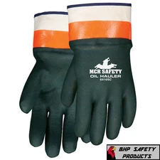 OIL HAULER CHEMICAL RESISTANT GLOVES DOUBLE DIPPED RUBBER WORK GLOVES SIZE LARGE