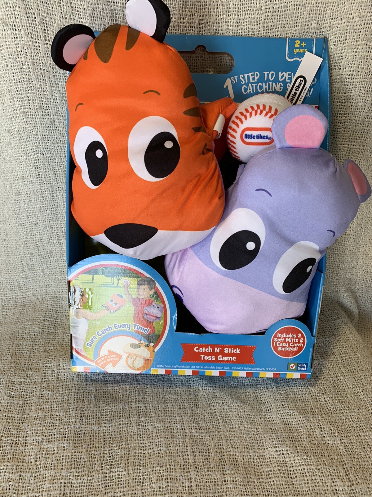 NEW Little Tikes Catch N' Stick Toss Game w/2 Soft Mitts & 1