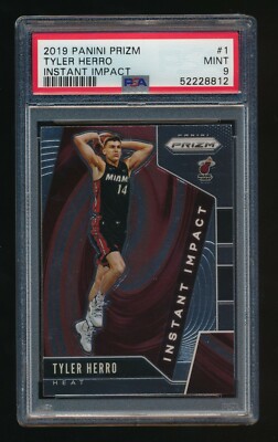 PSA 9 TYLER HERRO 2019-20 PANINI PRIZM INSTANT IMPACT #1 RC *MIAMI