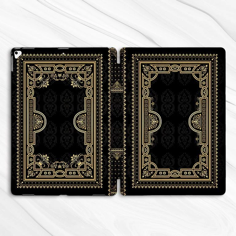 Retro Vintage Book Gold Black Case For iPad 10.2 Air 3 4 5 Pro 9.7 11 12.9 Mini - Image 4 of 4