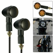 2pcs Motorcycle Black LED Turn Signals Lights for Suzuki Boulevard S40 S50 S83