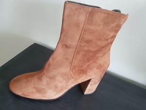 caramel suede booties