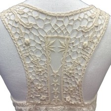 Maurices Stunning Racer Back Dress Cream Color Crochet Lace Sz M Boho Feminine