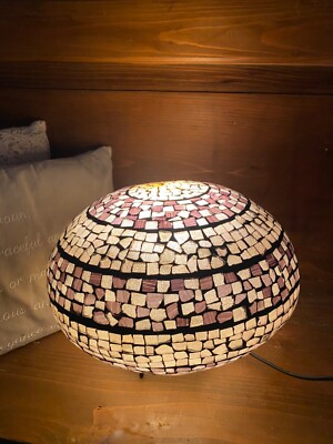 JOHN LEWIS Mosaik Tisch Lampe Marokkanisch Grau Designer Kreis Kuppel Nachtlicht
