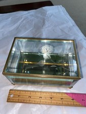 1980's Glass Beveled Mirrored Brass Keepsake Collectible Jewelry Box