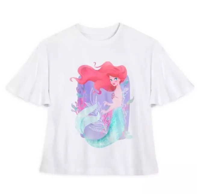 – Disney 2023 (L) Parks | eBay for Women Ariel T-Shirt Mermaid The Fashion Little NWT