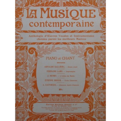 Galliera Lamy Henry Royer Sauvrezis Stück Gesang Piano 1913