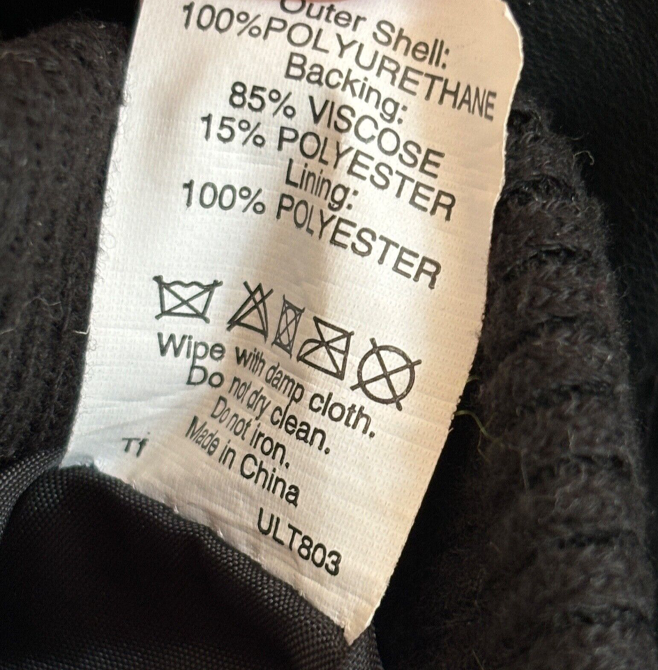 River Island Faux Leather Biker Jacket Men's Size XS Black Cafe Racer