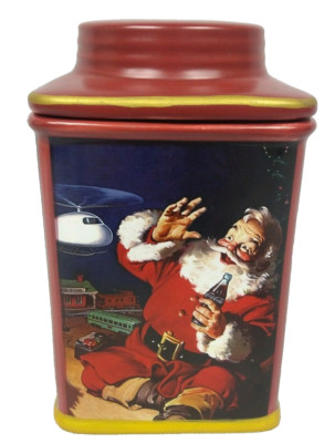 Christmas Santa Cookie Jar Canister Coca-Cola Coke Sakura 2002