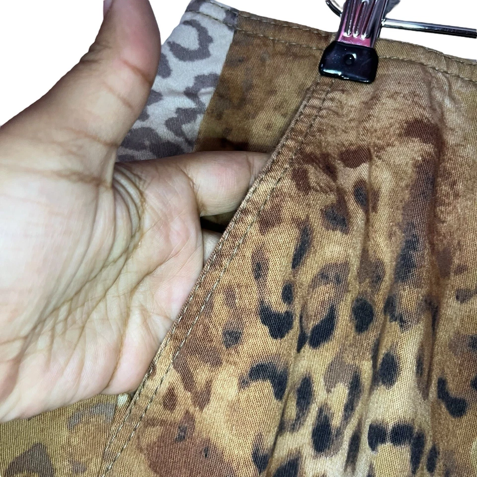 Falda Midi Gianfranco Ferre Forma Leopardo Estampado Animal EE. UU. 22 Marrón Mobwife DEFECTUOSA Foto 3 de 4