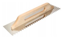 Stainless Steel Notched Trowel with Wood Handle Finishing Trowel