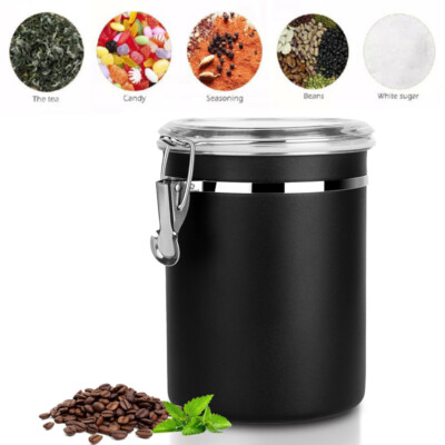 1.8L/1.2 Coffee Canister Airtight Stainless Steel Kitchen Food Storage Container