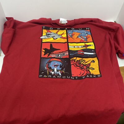 Top Gun Paramount Parks XL Shirt red X-Large T-shirt 