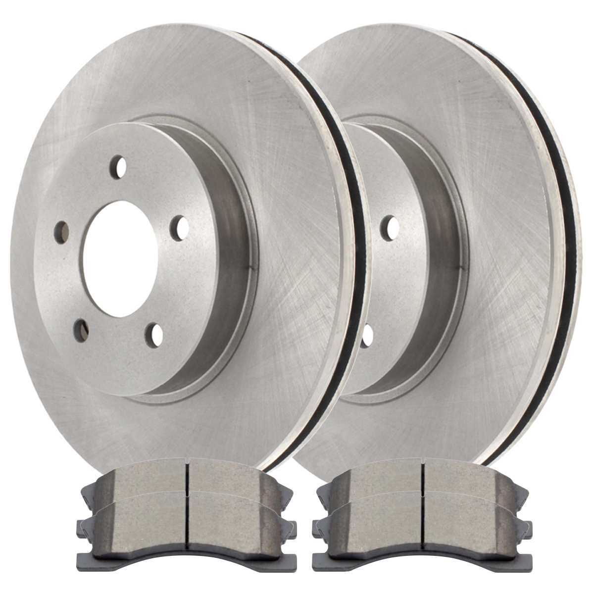 Hex Autoparts Front Rear Drilled Rotors + Brake Pads for 1999 2000 2001 2002 2003 2004 Jeep Grand Cherokee