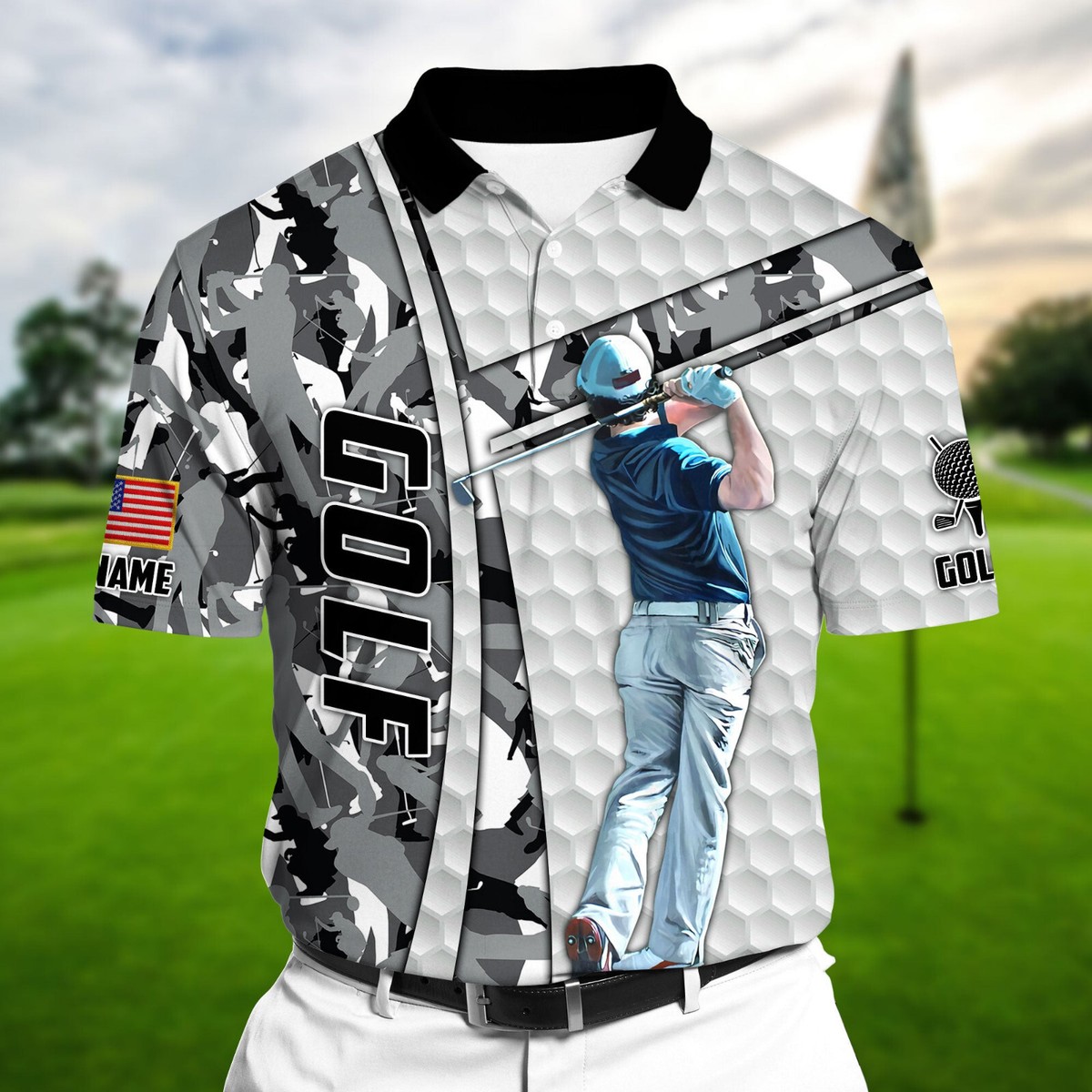 camouflage golf polo