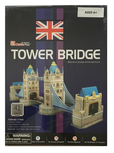 3D Puzzles EPS Foam board Educational creative, No Glue - London Tower Bridge - Picture 3 of 5