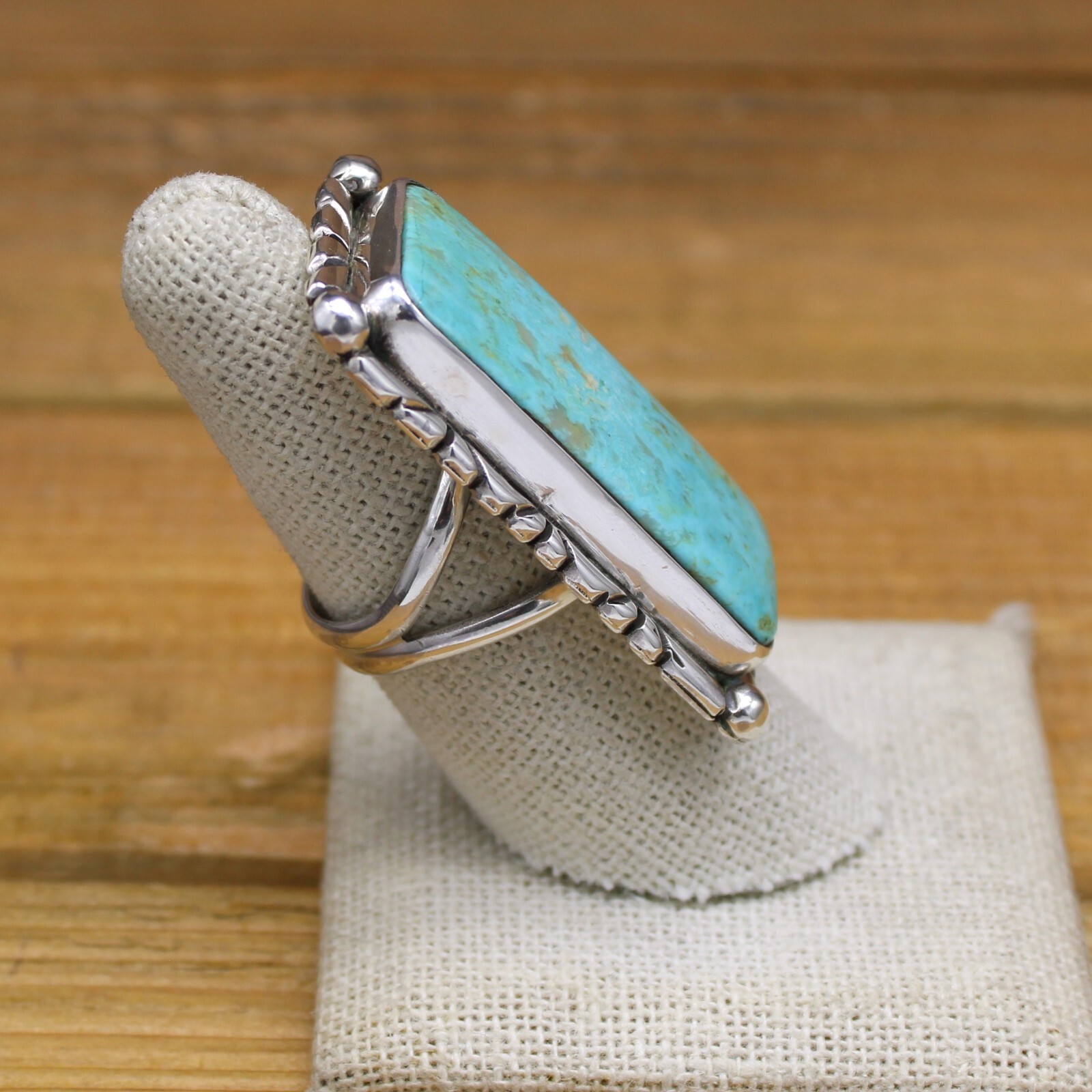 New Sterling Silver Rectangular Turquoise Ring by… - image 2