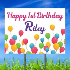Happy Birthday Personalized Yard Sign, Personalized Birthday Lawn Sign Decor
