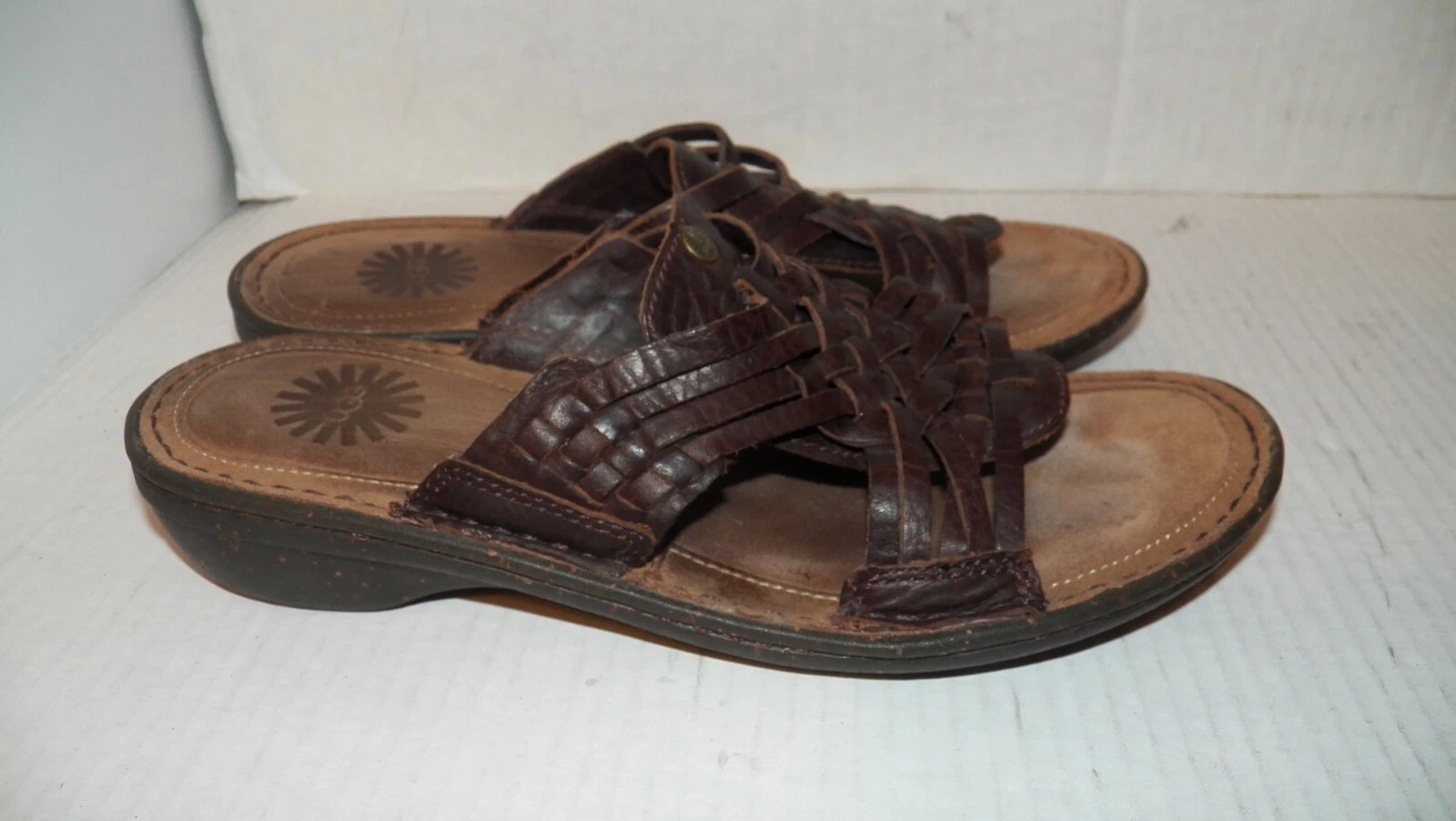 UGG 1006539 KEALA CHO SANDALI DONNA PELLE CIOCCOLATO Tg 8