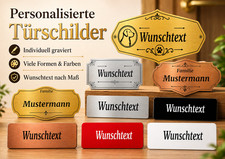 Briefkastenschild Klingelschild T&uuml;rschild Namensschild selbstklebend mit Gravur