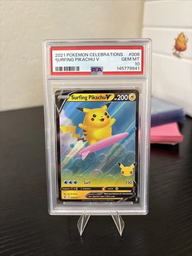 2021 Pokemon Surfing Pikachu V Celebrations 008/025 PSA 10 GEM MINT