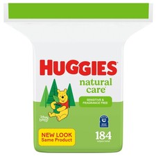 Huggies Natural Care Baby Wipes Softer For Sensitive Skin Fragrance-Free 184 Ct