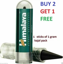 Himalaya Herbals Kajal, Black, 1g Matte Finish 100%Black Natural Colour Buy 2 Ge