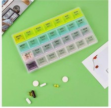 Extra Large Weekly Pill Organizer Medicine Cases Boxs For Vitamins 2 Times A Day