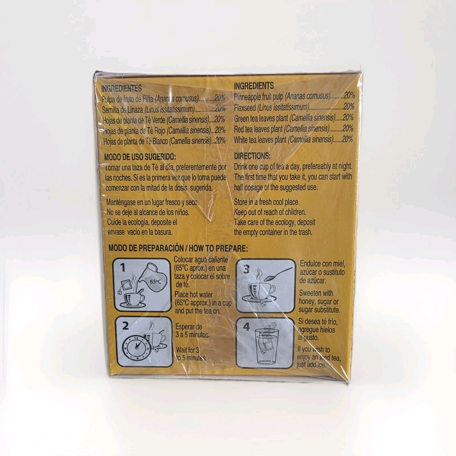 TE PINALIM GN+Vida Tea Pi&ntilde;alim Pineapple 30PC total (2 PACK) 15 Tea Bags Each Bx