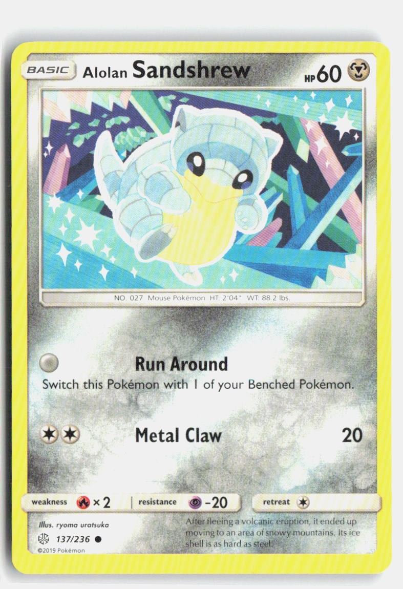 Alolan Sandshrew 137/236 Cosmic Eclipse Common Pokemon NM