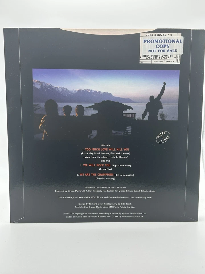 Queen Too Much Love Will Kill You 7”ps Limited Pink Vinyl With Promo Sticker New - Image 3 of 4