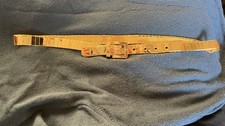 Vintage 80s Metallic Gold Metal Foil Segmented Belt Made in USA Size 25-30