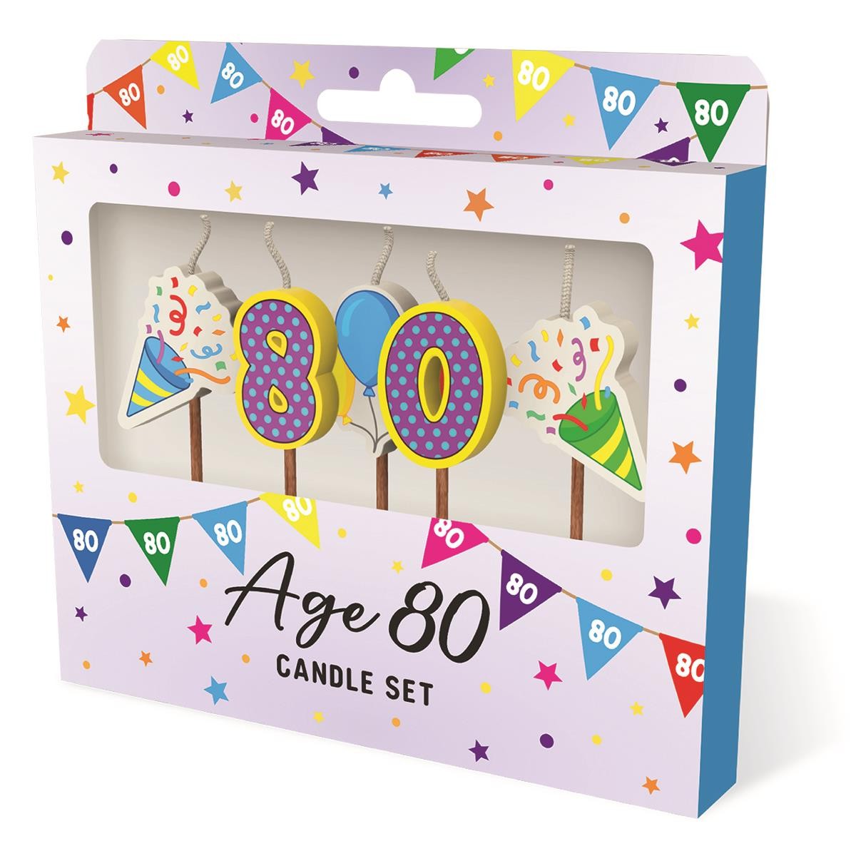 80th Milestone Candles Happy Birthday Age Number Cake Topper Party Decoration