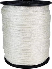 Solid Braid Nylon Rope - 3/16" x 1000 ft  -  White
