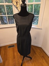 ALYX Dress Women Black Sleeveless Bateau Neck Stretch Back Zip Sheath Dress 14