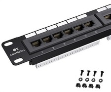 24 Port 10Gbps Cat6 Patch Panel 1U Wall Mount/Rackmount 19-Inch 10Gb Ethernet