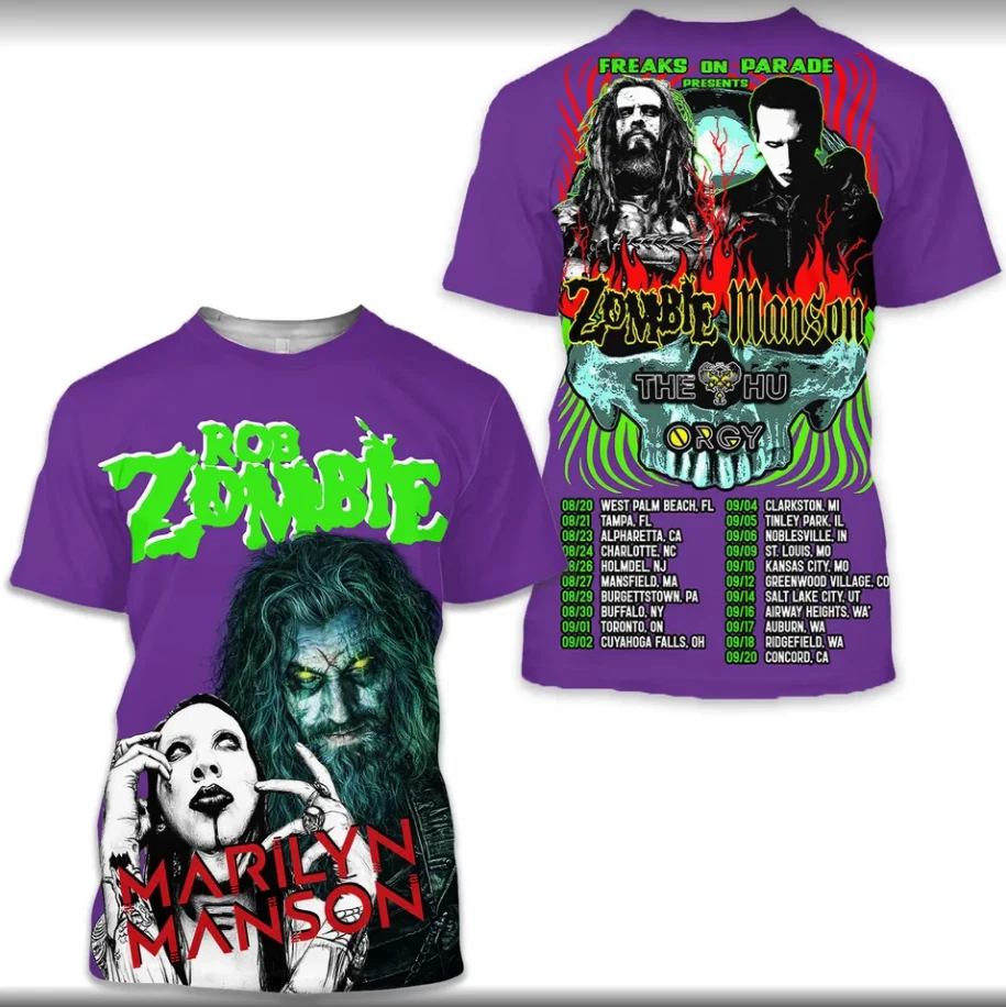 Rob Zombie And Marilynn Manson 2026 Tour 3D Shirt