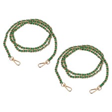 Purse Chain Strap 2Pcs - 47.2 Inch Crossbody Bag Chains Strap - Gold  Green 
