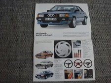 Audi VAG Zubeh&ouml;r Prospekt Brochure 1986 Deutsch German selten rare