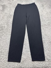 Giorgio Armani Pants Women Large Black Wool High Rise Pull On Trousers Italy