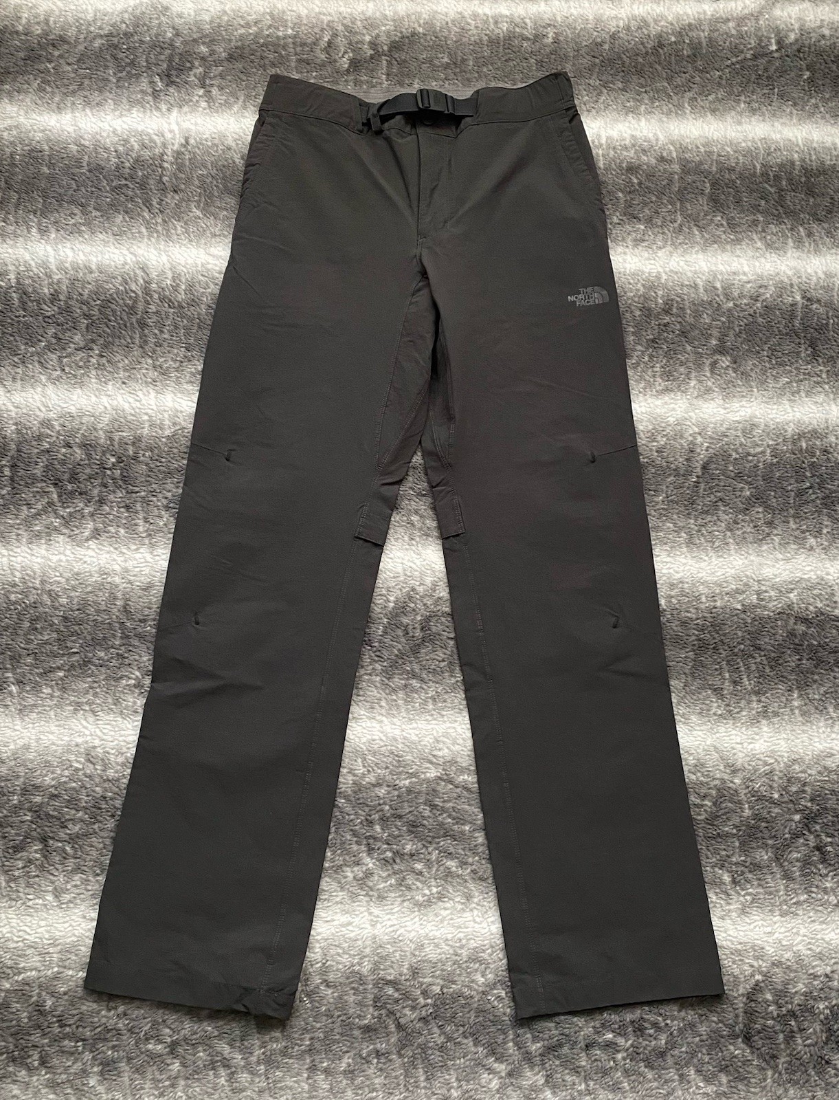 North Face Ascender Mens 32 Gray Belted Vented Stretch Hiking Pants