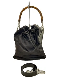 Sac GUCCI marron cordon 2 voies bambou sac du Japon "2187